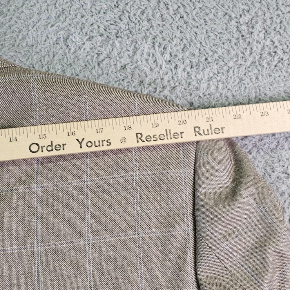 Lauren Ralph Lauren Sport Coat Mens 48R Beige Plaid Silk Wool Classic Fit Blazer